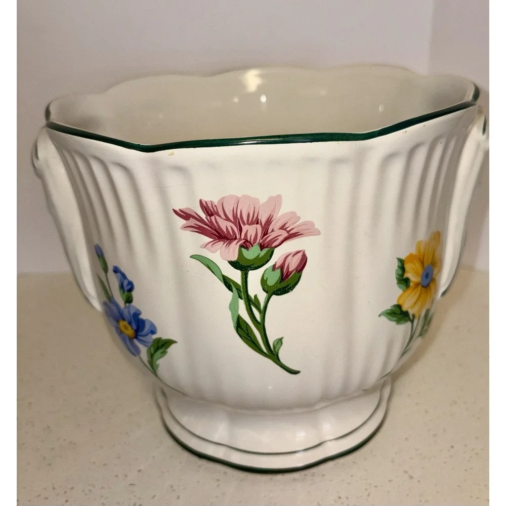 Vntg Tiffany & Co. Sinatra Cachepot Porcelain Jardiniere Planter Vase Portugal
